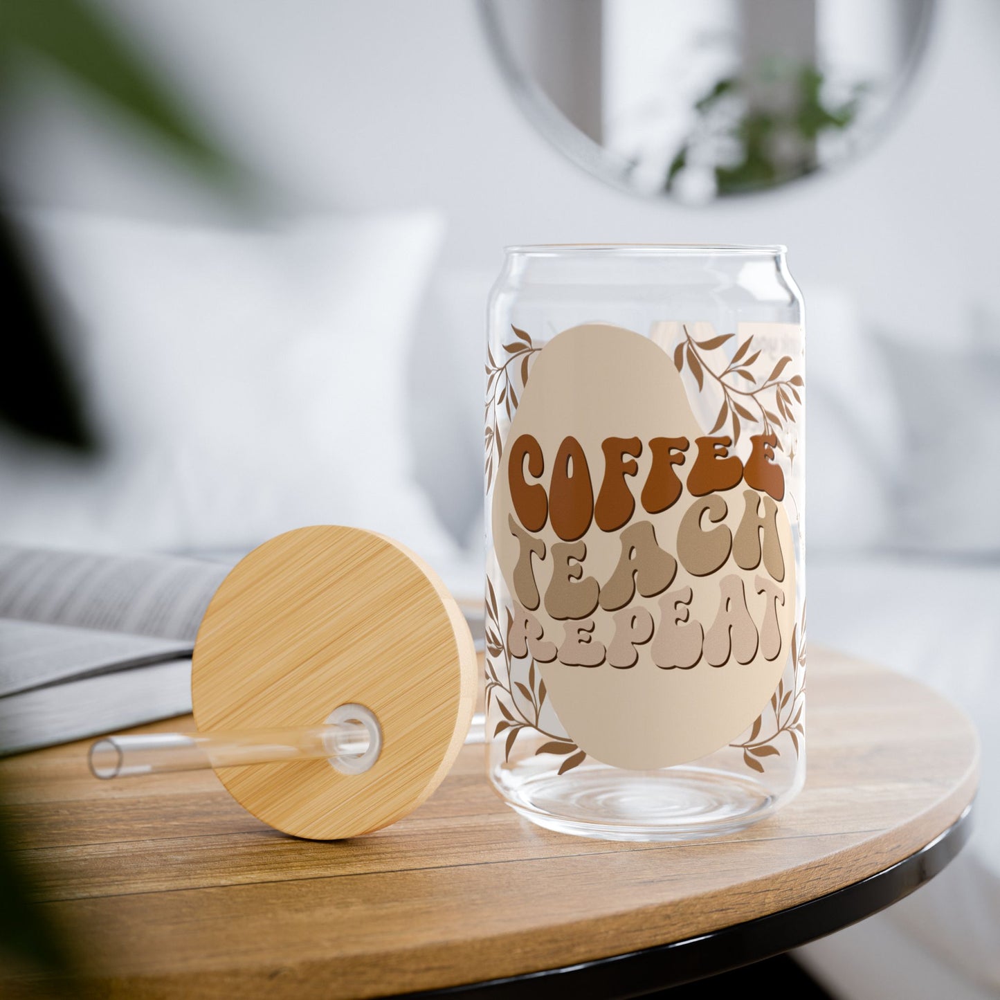 Coffee teach repeat sipper glass